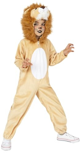 Rubies Disfraz Leon con sonido para niños y niñas, Jumpsuit con capucha, cola y caja de sonido, Trajes disfraces animales infantiles para Carnaval, cosplay y Fiestas