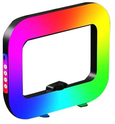 Junterone Éclairage Annulaire RGB pour la Photographie, Rechargeable pour Selfie, Éclairage Portable pour Téléphone en Direct, Vidéo, Studio de Maquillage, et Remplissage de Lumière de Cage de Lapin.