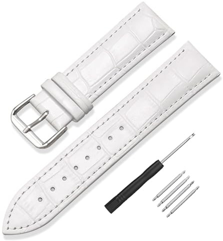 SZYXMY Krokodilmuster Lederarmband Ersatzarmband aus Kalbsleder mit Edelstahl-Schließe Echtleder Armband – 12/14/16/18/20/22/24 mm Uhrenarmband Unisex für Damen und Herren