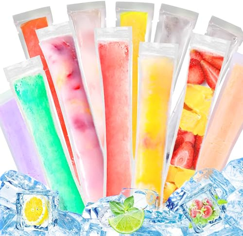 Sacchetti per Ghiaccioli, 200 Pezzi Stampi per ghiaccioli, Sacchetti per muffe Ice Popsicle, Sacchetto per Ghiaccioli Senza BPA Sacchetti, per yogurt/caramelle rock/gelato party