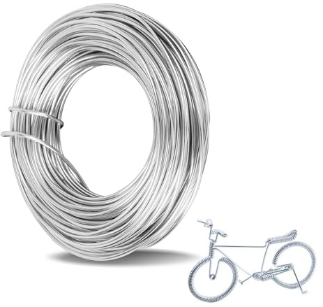 3 mm Basteldraht, 10 m Draht zum Basteln, Weicher Aluminiumdraht, Schmuckdraht, Silberdraht, Aludraht für Schmuck