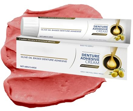 Thermoplastic Denture Adhesive - 68g Tooth Glue | False Teeth Silicone - Fixative Cream Ultra | Secure Fit Support Solution With Applicator Tip For Long Holding Upper Lower Dentures Use