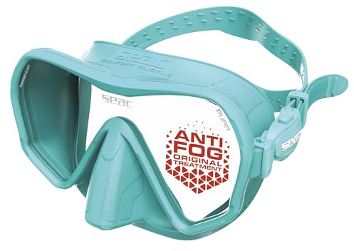 SEAC Pura – Ramlös enlins dykarmask i silikon | Im- och kondensresistent lågvolymmask för dykning och snorkling med 3D-spänne