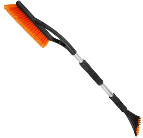 pokm toolsmarket - Eiskratzer XXL mit Schneebesen 2in1, teleskop Stiel 90-117cm, Eisschaber mit Besen & ergonomischer Softgriff, Auto EIS- und Schneeentferner für Scheibe