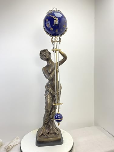 Reloj mecánico de potencia, escultura de cobre, péndulo, chimenea, consola, sala de estar, adorno de club