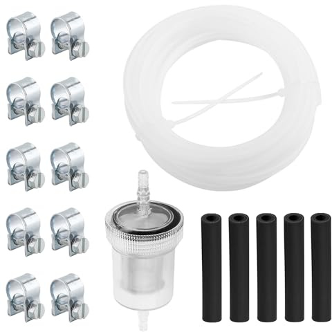 17 Pezzi Kit Tubo Carburante,4m Tubo Del Benzina con Filtro Carburante,10 Fascetta e 5 Tubo di Collegamento Tubi Carburante,Filtro Gas del Carburante Grezzo Riscaldatore per Eberspacher Webasto
