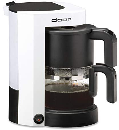 Cloer 5981 Filterkaffebryggare med varmhållningsfunktion, 800 W, 5 koppar kaffe, filter storlek 1x2, vit