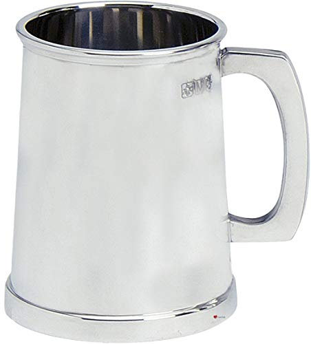I LUV LTD Zinnkrug Charles Ii Unifarben Poliert 1pt Glassockel Touch Mark
