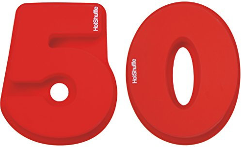 HotShuffle grande numero di silicone 50 Tortiera stampo cinquantesimo compleanno Nozze d'oro 5 0