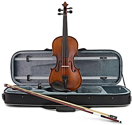 Stentor Graduate Violin Outfit 4/4 Full Size, Violin for Intermediates, Adults & Kids 12+ with Wood Bow, Oblong Carry Case & Accessories, Steel Core String Instrument, 1542A, Brown