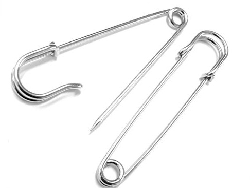 HAND Kiltnadeln, extra groß, silberfarben, 102 mm, 3 Stück