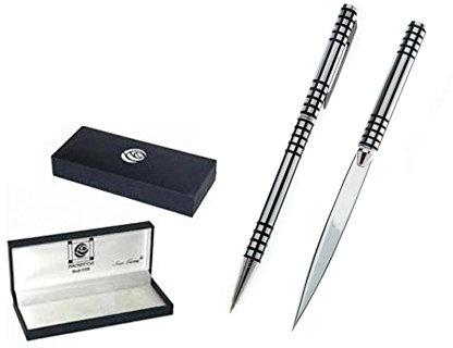 Herren Schwarz Gitter Pen & Brieföffner Set – Charles Rennie Mackintosh Design