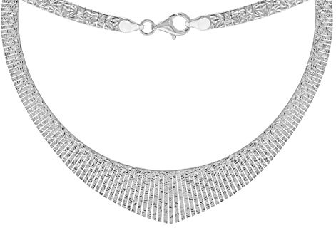 Tuscany Silver Halskette Sterling Silber Geschnitten gestaffelt 43cm/17zoll