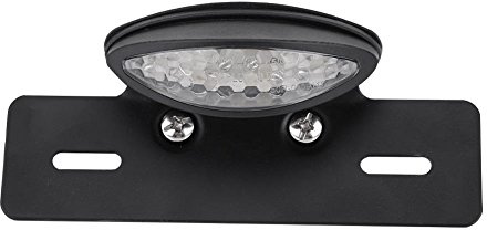 Qiilu Luz de Freno LED Trasera y Matrícula para Motocicleta Cafe Racer (Rojo)