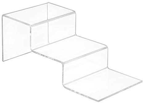 Zeigis - Dekotreppe 3-Stufig 100x85x210mm, glasklares Acrylglas | 70mm Stufentiefe / UV-beständiges Material - für Sammelfiguren, Waren oder Kosmetik in Vitrine und Regal