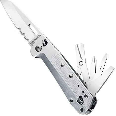 LEATHERMAN - FREE K4X coltello e mutlifunzione da tasca con blocchi magnetici, manici in alluminio e clip da tasca