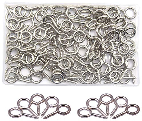 CEEYSEE 100 Pezzi Viti ad Occhiello 12 x 25mm Mini Occhi a Vite Ganci Autofilettanti, Ganci per Ciondoli, Artigianato, Bottiglie di Sughero, Creazione di gioielli fai da te (YJY4)
