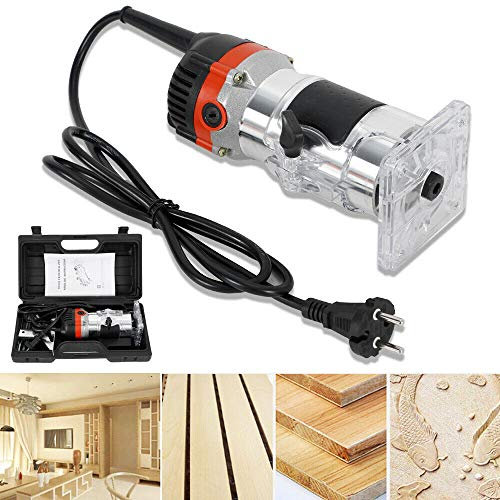 WUPYI2018 Fraise à main électrique 1/4 pour bois, 800 W, 30000R/M Trim Router Joiner
