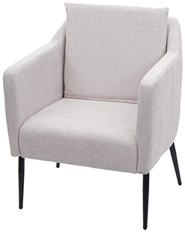 Mendler Lounge-Sessel HWC-H93a, Sessel Cocktailsessel Relaxsessel - Stoff/Textil Creme-beige