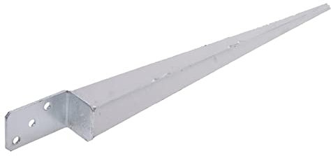 Aqbau® Boccola a terra per pali da inserire, L, manicotto per pavimento, zincato a caldo, manicotti per pali in legno, forma L, 60 x 600 mm