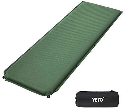 yETO Camping Selbstaufblasende Isomatte Outdoor verbindbare 8cm Dick Schlafmatte für Campingfreunde auf der Suche nach Komfort,Indoor,192x63x8,Grün