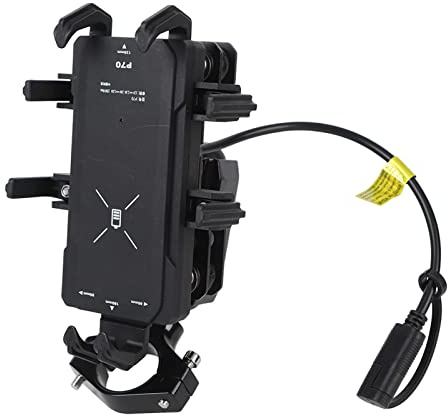 Alomejor Wasserdichter Motorrad-Handyhalter mit Ladefunktion für 12 24-V-Fahrzeuge