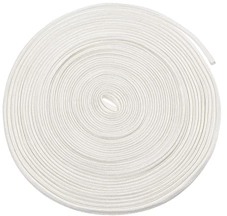 Rebower Guaina fibre Vetro Cavo Isolato Protezione Tubo [per Applicazioni Ad Alta Temperatura] - 32.8Piedi-5mm / Bianco