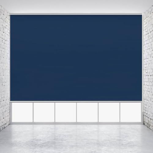 Doppelrollo Klemmfix Ohne Bohren 40 x 190 cm Hitzeschutz und Sichtschutz Verdunkelnd Rollos Fensterrollo Rollo Höhe Stufenlos Verstellbar für Schlafzimmer, Dunkelblau