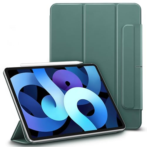 Funda magnética para iPad Air 4 (2020) de 10.9 pulgadas, fijación magnética, delgada, ligera, cubierta protectora inteligente, encendido y apagado automático con soporte para lápiz y soporte para iPad