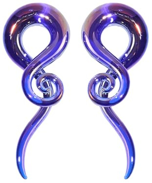 Longbeauty 1 Paar Glas Spirale Tapers Dehnschnecke Ohrdehner Ohrstecker Expander Ohr Piercing Schmuck 5mm-12mm