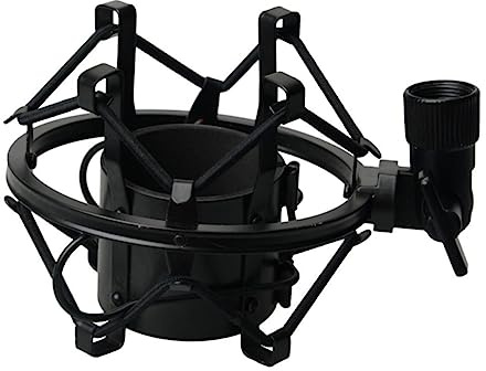 TOPPERFUN Metall Mikrofonhalterung Schwarz für Aufnahmemikrofone mit Mikrofonspinne zur Reduzierung von Nebengeräuschen durch Vibrationen