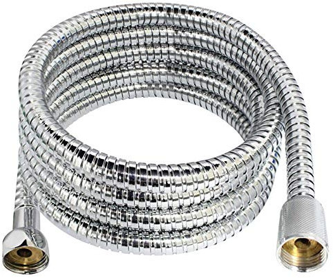 Duschrohr, Duschschlauch 1,5 m / 2 m / 3 m, flexibler Badewannen-Duschkopf aus Edelstahl, Silikonschlauch, Schlauchwaschanlage, Badezimmerzubehör, Küche, Zuhause (Größe: 2 m, Silber) (Size : 3m slive