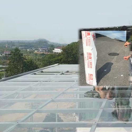 XINGWANGG Polycarbonat Dachplatte Gewächshausplatten 2mm Transparent Regenfest Kunststoff Dachblech,Ersatz Verkleidungspaneele,für Außenbereich,Garten,Carport,Leicht Zu Biegen (1,22m x 3,5m)