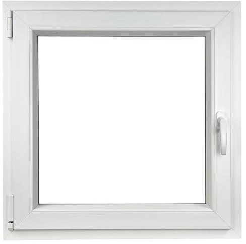 ALUCON Fenster 800x800 mm – Kunststofffenster 80x80 cm – Flügelfenster Innen Weiß/Außen Weiß – DIN Links