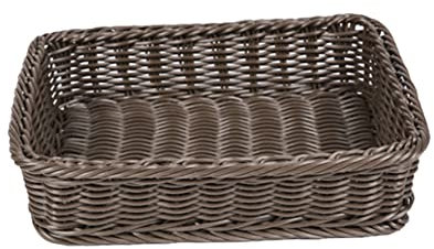 Mikinona Cestino Per Pane in Rattan Sintetico 40x30x8 Cm Organizer Da Scrivania e Portaoggetti Per Snack Per Ristoranti e Feste Colore