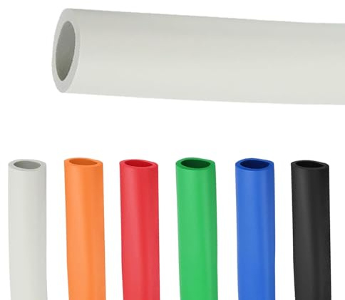 Pipe Insulation Tube 1.0 m Foam Tubing for Handle Grip Support, 5mm Thick Foam Pipe Covers, Pipe Lagging, Foam Hose for Plumbing Freeze Protection Exercise Handle ID 18 22 25 28 32 mm(White,ID 32mm （1