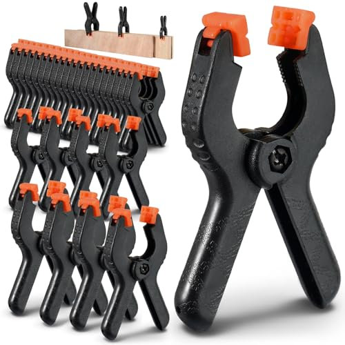 Realure Pince à Ressort, Pinces Clips, Nylon Photo Pince de Serrage Serre-joints pour Travaux du Bois et Studio de Photographie, Création ou Utilisation à Domicile (28 Pcs-2/3/4 Pouces)