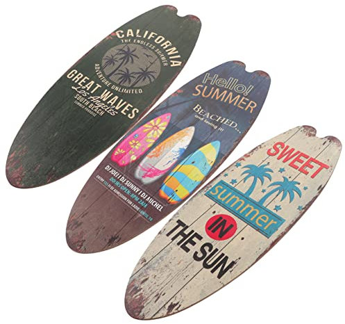 Alipis 3stücke Surfbrett Wanddekor Meer Thema Holz Strand Surf Board Dekorationen Für Zuhause Und Garten