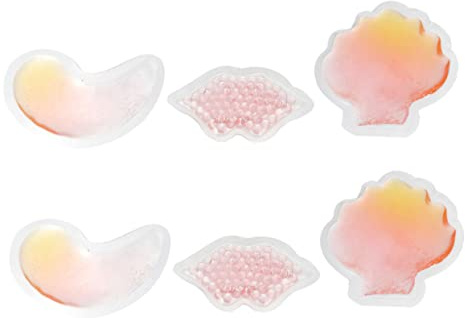 Vaguelly Wärme und Kältegelpackungen 6 Stück-Pack Augen und Lippen Gelkompressen PVC 9,8X9,5cm Gesichtsbehandlung Schmerzlinderung Erste Hilfe