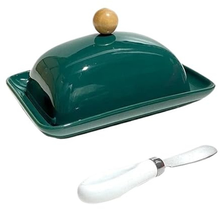 Lizhuzhuzs28 Beurrier Organisateur de Fromage avec Couvercle Beurrier Organisateur de Cuisine Multi-usages Boîte à Fromage(Green)