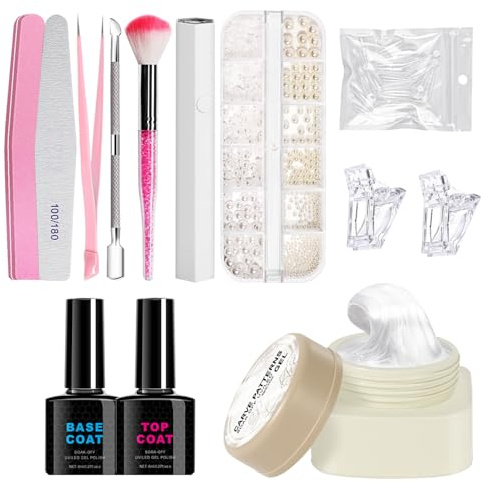 Nageldesign Set,Nagel-Kunst Handmodellierung Hard Gel - Gravur-Schablonen & Maniküre-Set Für Anfänger & Profis – - Und Salonnutzung