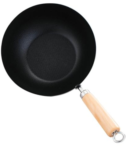 Mobestech Poêle à Acier Inoxydable Wok Mini Rond Revêtement Compatible Induction pour Cuisine Air Repas
