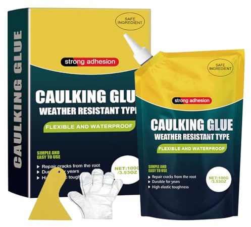 Concrete Crack Repair Sealant, Fast Curing Crack Filler, Waterproof SurfaceGap Sealer, Long Lasting Application for Masonry Tile Driveway Floor Cement Use, 100g with Tools Kit