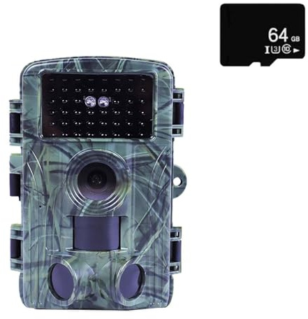 ZGJIAJU 4K Video Caccia Tiro Wildlife Trail Camera Impermeabile 60MP 30MP WiFi Live Stream Visione Notturna Fotocamera Esterna Trappola Facile Chiaro(with 64GB Card)