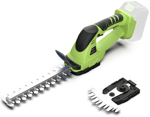 2 en 1 Cortacésped y Arreglasetos, Cortasetos Electrico y Cortacésped Tijera para Podar Césped, Arbustos y Aetos (Batería no Incluida)