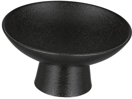 Cabilock Assiette Japonaise Céramique Noire Artisanale pour Snacks et Sauces Plateau à Biscuits Pied Vaisselle Créative pour Maison et Événements Réutilisable