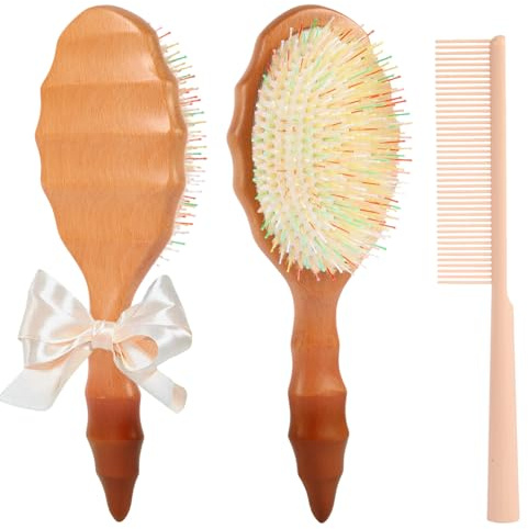 Boar Bristle Hair Extension Brush for Women Girls -Hairbrush for Extensions and All Hair Types, Loop Brush for Restore Natural Shine, Frizz Control, Smooth & Detangle