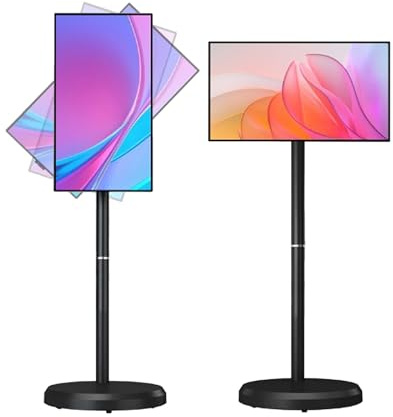 Portable Touchscreen Monitor with Built-in Battery, Rotatable Design for Home and Office Use