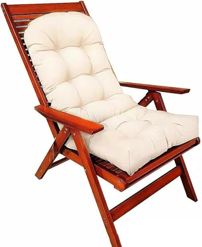 Schaukelstuhlkissen mit hoher Rückenlehne, 10,2 cm dick, überfüllt, mit Bändern, für Outdoor-Weidenstühle, bequeme Garten-Lounge, Fellkissen (Stühle nicht im Lieferumfang enthalten)