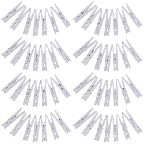 GLEAVI 100 Mollette in Legno Bianco per Foto e Lavoretti Artigianali Clip Mini per Appendere Quadri e Memo Mollette Robuste e Portatili per Casa Ufficio e Scuola